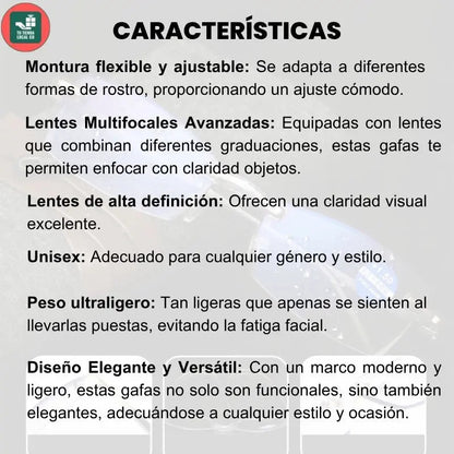 GAFAS MULTIFOCALES INTELIGENTES CON ZOOM AUTOMÁTICO, PROTECIÓN DE LUZ AZUL Y EFECTO FOTOCROMÁTICO - GoMart!